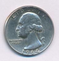 Amerikai Egyesült Államok 1964D 25c Ag T:AU,XF USA 1964D 25 Cents Ag C:AU,XF Krause KM#164