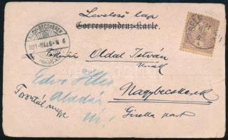 1901 Edvi Illés Aladár festő által Oldal István nagybecskereki fotósnak küldött képeslap