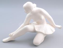 Balerina, nagy méretű dísz kerámia, jelzés nélkül, hibátlan 34x24 cm