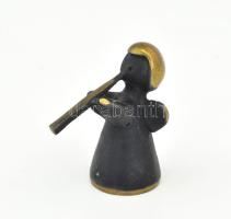 Walter Bosse: Kéményseprő. Patinázott réz, cca 1960, jelzés nélkül, m: 5,5 cm