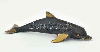 Walter Bosse: Delfin. Patinázott réz, cca 1960, jelzés nélkül, 6 cm