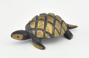 Walter Bosse: Teknős. Patinázott réz, cca 1960, jelzés nélkül,4 cm