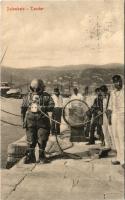 1909 Pola, Pula; K.u.k. Kriegsmarine Taucher / Palombaro. G. Costalunga / Osztrák-magyar haditengerészeti búvár / Austro-Hungarian Navy diver (EK)