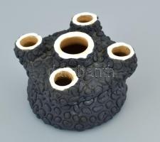 Király kerámia gyertyatartó/ díszváza, Mázas kerámia, jelzés nélkül, hibátlan d: 13 cm