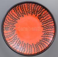 Kerámia dísztál. Kézzel festett, jelzés nélkül, hibátlan d: 27 cm