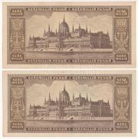 1946. 100.000.000P (2x) egyugrásos sorkövetők "P 207 089294 + P 207 089296" T:XF
Adamo P2...