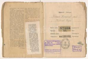 1946. "Pesti Hazai Első Takarékpénztár-Egyesület" betéti könyve kitöltve, használt, viselt...