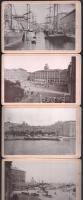 cca 1900 Trieszt, leporelló 12 db keményhátú fotóval (kikötő, városháza, Miramare-kastély, stb.), de...