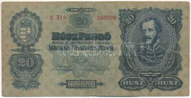 1930. 20P "C 314 060009" T:VG-G, kettő nagyobb szakadás Adamo P11