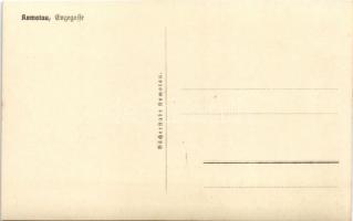 Chomutov, Komotau; Engegasse. Josef Panhans Schuhmacher, Anna Berbalk Grieslerei, Alfred Hanke / str...