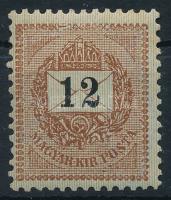1889 12kr "vonalka" lemezhibával felül / with plate flaw