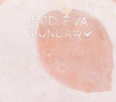 Bod Éva (1924-2004): ikebana váza. Mázas kerámia, kézzel festett, jelzett, hibátlan d: 21 cm