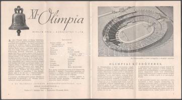 1936 Berlin, képes ismertető a berlini olimpiáról, magyar nyelven, 19p