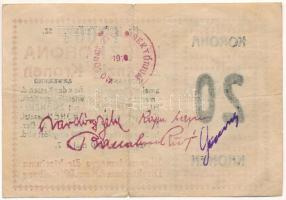 Magyaróvár / Mosonvármegye Direktóriuma 1919. május 7. 20K "17004" hátoldalán bélyegzés, a...