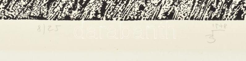 Banga Ferenc (1947-): Tud várni?, 1987. Linómetszet, papír, jelzett, számozott (8/25). Lapszéli kise...