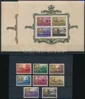 1947 F. D. Roosevelt sor + blokkpár (68.000) (kis rozsdafoltok a bélyegeken) / Mi 985-992 set + Mi 10-11 block pair (small stain spots on the stamps)