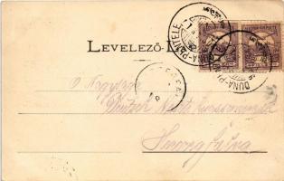 1902 Dunaújváros, Dunapentele, Sztálinváros; katolikus templom, Lukács kastély, Kanitz József üzlete...