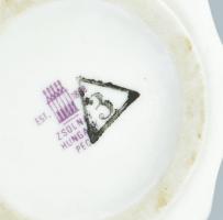 Zsolnay mese pohár, Matricás, jelzett, hibátlan 10 cm