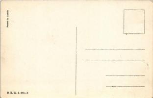 Romantic couple, lady and blindfolded man. B. K. W. I. 670-3. s: Mitzi Marbach