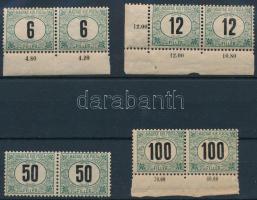 1905 Zöldportó 6f, 12f, 50f, 100f A párok. RR! / Mi P 12, 14, 16-17 pairs A