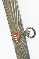 cca 1935-1940 Magyar Királyi Testőrség, tiszti dísztőr, maratott mintával és aranyozott középcímerre...