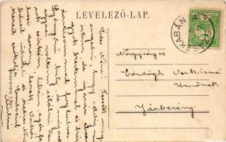 Szászkabánya, Németszászka, Sasca Montana; látkép, templom. Lang J. kiadása / general view, church (...