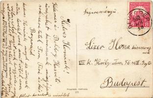 1930 Húsvéti üdvözlet, olasz művészlap /Easter greeting. Italian lady art postcard, romantic couple....