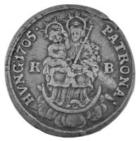 1705K-B 1/2 Tallér Ag "II. Rákóczi Ferenc" Körmöcbánya (13,81g) T:XF patina, lapkahiba / Hungary 1705K-B 1/2 Thaler Ag "Francis II Rákóczi" Kremnitz (13,81g) C:XF patina, plantchet error Huszár: 1524., Unger II.: 1127.a