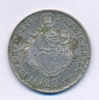 1848B 20kr Ag "V. Ferdinánd" T:AU,XF patina Hungary 1848B 20 Kreuzer Ag "Ferdinand V" C:AU,XF patina Huszár: 2081., Unger III.: 1419.