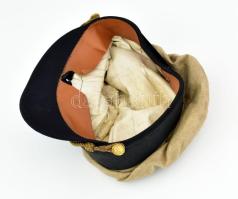 M. Kir. Honvéd Folyamőrség, folyamőr tiszti sapka, Szent Koronás hímzett sapkajelvénnyel (a koronán ...