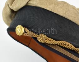 M. Kir. Honvéd Folyamőrség, folyamőr tiszti sapka, Szent Koronás hímzett sapkajelvénnyel (a koronán ...