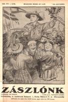 [Folyóirat] Zászlónk. Ifjúsági lap. Felelős szerkesztő: Radványi Kálmán. Megjelenik minden hó 15-én. XXIII évfolyam, 1-10. szám. (1924. szeptember 15. -- 1925. június 15.) [Teljes évfolyam, egybekötve.] Budapest, 1924-1925. Regnum Marianum Egyesület (Élet Irodalmi és Nyomda Rt.) 160 p. Az 1902-ben alapított Zászlónk folyóirat katolikus szellemiségű, gazdagon illusztrált ifjúsági lap, mely jelen formájában 1944 novemberéig létezett. A Regnum Marianum által kiadott katolikus ifjúsági lap egyszerre közölt történelmi, honismereti és ismeretterjesztő írásokat; cserkészeti, illetve irodalmi anyagot. A lap a háborús évek múltával visszatért eredeti ifjúsági irodalmi, honismereti, művelődéstörténeti, természettudományi és műszaki ismeretterjesztő és cserkészeti témáihoz. A trianoni döntés utáni évekből származó ifjúsági évfolyamunk értelemszerűen kiemelten kezeli a határon túl rekedt magyarság sorsát. Szövegközti felvételekkel, rajzokkal gazdagon illusztrált folyóiratunk grafikáit Márton Lajos és Györgyfy György készítették. A tartalomból: Palik Ferenc: Vulkán-völgy (tárcaregény) -- Ajtay Kálmán: A fekete herceg (tárcaregény) -- Upman rádiógimnáziuma. Upman ajándékot oszt. Upman farsangol. Upman áprilist jár (humoreszkek) -- Ajtay Kálmán: Tany vitéz kardja (novella) -- Orbán Dezső: Bartolomeo, a sátorlakó tudós (novella) -- Bánlaky Ödön: A Mátra-erdő titka (novella) -- Radványi Kálmán: A halott cruzenó vidám története (novella) -- Valláserkölcsi elmélkedések és ünnepi megemlékezések: Radványi Kálmán: Az átütött érckapu. A Jamboree tanulságai -- Sík Sándor: Elmenvén tanítsatok minden népeket. A római misszió kiállításairól -- Prohászka Ottokár: A betlehemi jászol titka -- Radványi Kálmán: A Regnum Marianum templomot emel -- Ismeretterjesztő írások: Ackermann Károly: Emlékezés Türr István tábornokról -- Németh Imre: Régi diákok karácsonya a nagyszombati konviktusban -- Urbányi János: A hajnal országaiban (Baltikumi útirajz) -- Nemoda Sándor: Képtelegrafálás rádióval. Rádió a canadai vonatokon. Rádió-bútorok Amerikában. Rádiótelefon a diákműhelyben. Léghajóval az óceánon át. Gőzmotoros kerékpár a XX. században -- Radványi Kálmán: Utazás a Marsba -- Bodor Antal: A világ első gazdasági szakiskolája -- Walter János: Hosszú téli esték szórakozásai -- Payerle Béla: Mi lett Winettou hazájából -- Hudyma Emil: A faóriások. -- A tökéletes napóra. -- Magyar cserkész Amerikában. -- Négerfehérítés Amerikában -- Walter János: Titkosírás a diplomáciában. Titkosírás a koldusvilágban. A palindrom. Az indán rendjelek. Példányunk címoldalán apró hiány. Az első előzéken régi gyűjteményi bélyegzés. Lakatos 4546. Poss.: II. kerületi ferences kölcsönkönyvtár. Korabeli félvászon kötésben, az oldalsó lapszéleken apró foltosság. Jó példány.