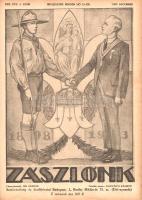 [Folyóirat] Zászlónk. Ifjúsági lap. Felelős szerkesztő: Radványi Kálmán. Megjelenik minden hó 15-én. XXII évfolyam, 1-10. szám. (1923. szeptember 15. -- 1924. június 15.) [Teljes évfolyam, egybekötve.] Budapest, 1923-1924. Regnum Marianum Egyesület (Élet Irodalmi és Nyomda Rt.) 160 p. Az 1902-ben alapított Zászlónk folyóirat katolikus szellemiségű, gazdagon illusztrált ifjúsági lap, mely jelen formájában 1944 novemberéig létezett. A Regnum Marianum által kiadott katolikus ifjúsági lap egyszerre közölt történelmi, honismereti és ismeretterjesztő írásokat; cserkészeti, illetve irodalmi anyagot. A lap a háborús évek múltával visszatért eredeti ifjúsági irodalmi, honismereti, művelődéstörténeti, természettudományi ismeretterjesztő és cserkészeti témáihoz. A trianoni döntés utáni évekből származó ifjúsági évfolyamunk értelemszerűen kiemelten kezeli a határon túl rekedt magyarság sorsát. A lap grafikáit Márton Lajos és Petrasovszky Emmánuel rajzolta. A tartalomból: Palik Ferenc: Vulkán-völgy (tárcaregény) -- A földnélküli Hoichi. Japán legenda -- Ajtay Kálmán: A cserkészzászló (novella) -- Radványi Kálmán: Karcsi az állatvédő egyesület tagja lett. Karcsi psichológiával dolgozik (humoreszkek) -- Radványi Kálmán: Az éjjeli őrök (novella) -- Ackermann Kálmán: A pécsi diákok (novella) -- Ajtay Kálmán: Salef, az ács (elbeszélés) -- Upman a modern diákkonviktusban. Upman az okosak házában (humoreszkek) -- Veni Sancte Spiritus -- Sík Sándor: Hogy is állunk a Jézuskával -- Sajó Sándor: Most jöttem Erdélyből (vers) -- Radványi Kálmán: Regnumi diák (vers) -- Simándy Béla: Hontalan (vers) -- Sajó Sándor: A drégelyi várromon (vers) -- Sík Sándor: Karácsonyi álom (vers) -- Ismeretterjesztő írások: Farkas Gyula: Magyar diákok Berlinben hajdan és most -- Hogyan mulattak a régi pestiek? -- Elnémult harangok. Rákosi Viktorról -- Radványi Kálmán: Hogyan nyaral az amerikai család? -- Repülőgépen az Északi-sarkra -- Balanyi György: Hogyan dolgoztak a kémek a világháborúban? -- Nemoda Sándor: Az ókorban is volt szikratávíró. Hogyan táviratoznak a földrengések? Hogyan készül a természetes színű mozgófilm? Radiotelegrafia és telefonia a mindennapi életben -- Iszlai János. Hogyan építik a felhőkarcolókat? A modern hidak építése. A világítótornyok építése -- A patkós orrú óceánjáró -- A legsötétebb Afrika királyai -- Hadyma Emil: Egy méhecske leleplezései a szabályos hatszögről. Néhány levélen apró szakadásnyom, egy levélen apró, az oldaltükröt nem érintő hiány, néhány oldalon apró lapszéli foltosság. Az első előzéken régi gyűjteményi bélyegzés. Lakatos 4546. Poss.: II. kerületi ferences kölcsönkönyvtár. Korabeli félvászon kötésben. Jó példány.