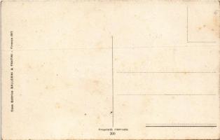 Húsvéti üdvözlet, olasz művészlap hölgy tojásokkal / Easter greeting. Italian lady art postcard. Bal...