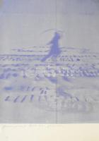 Bukta Imre (1952-): Cím nélkül (plakátterv), 1980. Szitanyomat, papír, jelezve balra és középen lent: Próbanyomat, Bukta Imre, plakátterv. 69,5×49,5 cm. Rendkívül ritka korai mű, egyedi próbanyomat! Lap alján apró gyűrődésekkel, jó állapotban! / screenprint on paper, signed, proof print