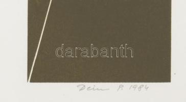 Deim Pál (1932-2016): Temető, 1984. Szitanyomat, papír, jelzett. Számozott (8/35). Üvegezett fakeret...