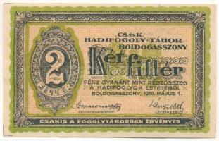 Boldogasszony / Hadifogolytábor 1916. május 1. 2f arab sorozat- és sorszámmal "054 0690", "MS" betűjelzéssel T:AU / Hungary / Boldogasszony / POW camp 05.01.1916. 2 Heller with arabic serial number "054 0690" and "MS" C:AU Adamo HHB-1.1.2