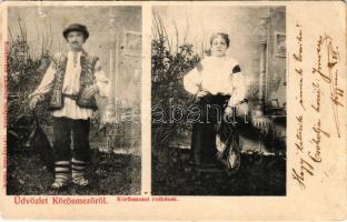 1904 Kőrösmező, Körösmező, Jaszinya, Jasina, Yasinia (Máramaros); Ruthének (ruszinok), népviselet, folklór. Rosenblüth Emanuel / Ruthenian (Rusyn) folklore (szakadás / tear)