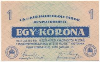 Dunaszerdahely / hadifogolytábor 1916. január 15. 1K "07 0084" T:AU,XF / Hungary / Dunaszerdahely / POW camp 15.01.1916. 1 Krone "07 0084" C:AU,XF Adamo HHD-2.4.1