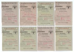 Német Harmadik Birodalom 1942. Tüzifajegy 5 köbméter fáról (8x) T:XF German Third Reich 1942. Firewood ticket about 5 cubic meters of wood (8x) C:XF