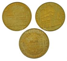Franciaország DN "Párizsi Pénzverde" Cu turista zsetonok (3xklf) (34mm) T:AU France ND "Paris Mint" Cu tourist tokens (3xdiff) (34mm) C:AU