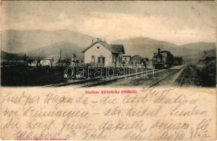 1903 Olt-híd, Altbrücke (Oldhíd); vasútállomás gőzmozdonnyal. Josef Drotleff / railway station with locomotive (Rb)