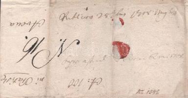 1708 Rákóczi korából származó levél külzete Ungvárra