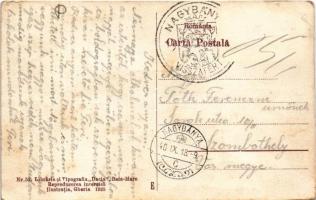 1940 Nagybánya, Baia Mare; Gara / vasútállomás, vonat / railway station + "NAGYBÁNYA VISSZATÉRT...