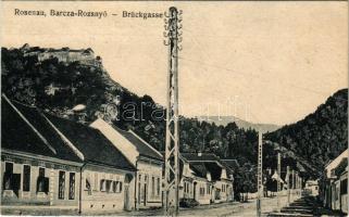 1916 Barcarozsnyó, Rozsnyó, Rasnov, Rosenau; Brückgasse. Phot. Verlag G. Gutt / vár, utcakép / castle, street (EK)