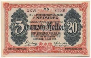 Nezsider / hadifogolytábor 1916. 20f római sorozat- és arab sorszámmal, "MS" jelzéssel T:A...