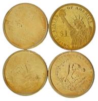 Amerikai Egyesült Államok 2007S-2011D 1$ Cu-Ni-Zn (4xklf) emlékkiadások T:AU (PP), AU USA 2007S-2011D 1 Dollar Cu-Ni-Zn (4xdiff) commemorative isues C:AU (PP), AU