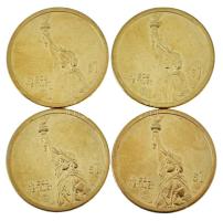 Amerikai Egyesült Államok 2022D-2023D 1$ Cu-Ni-Zn (4xklf) emlékkiadások T:AU USA 2022D-2023D 1 Dollar Cu-Ni-Zn (4xdiff) commemorative isues C:AU