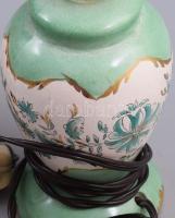 2 darab Kerámia Iparművész asztali lámpa, kis mázhibával, m: 21 cm