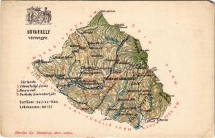 Udvarhely vármegye térképe. Kiadja Károlyi Gy. / Map of Odorheiu county (EM)